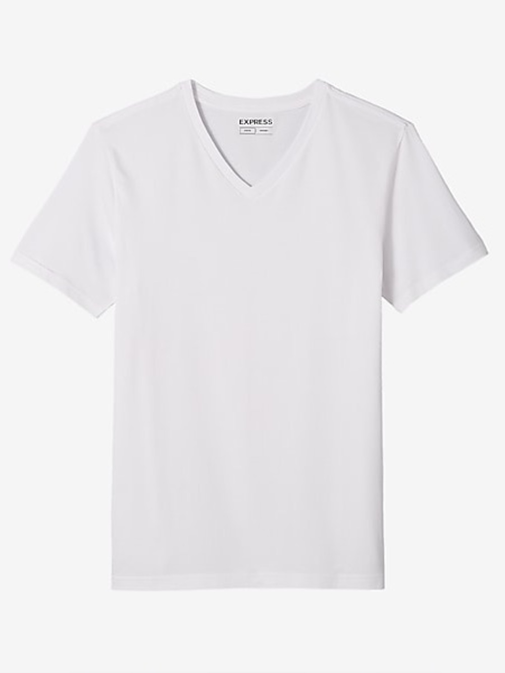 men’s white v-neck slim stretch short sleeve tshirt - express!
